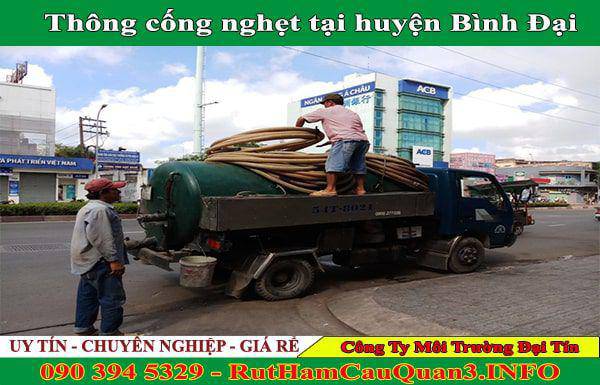 Thông cống nghẹt huyện Bình Đại Đại Tín rẻ uy tín chất lượng